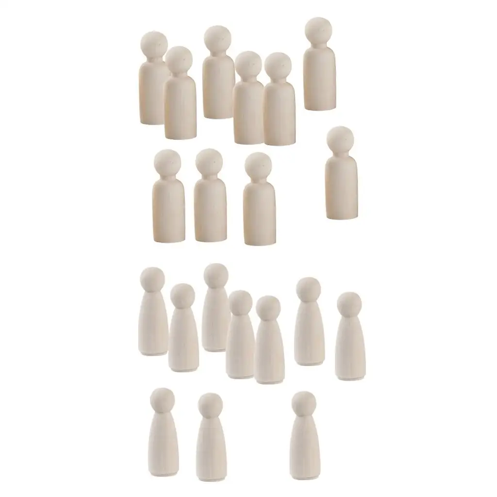 10x Small Wooden Peg Doll Bodies Wood People Model for diy for art Crafts Paint