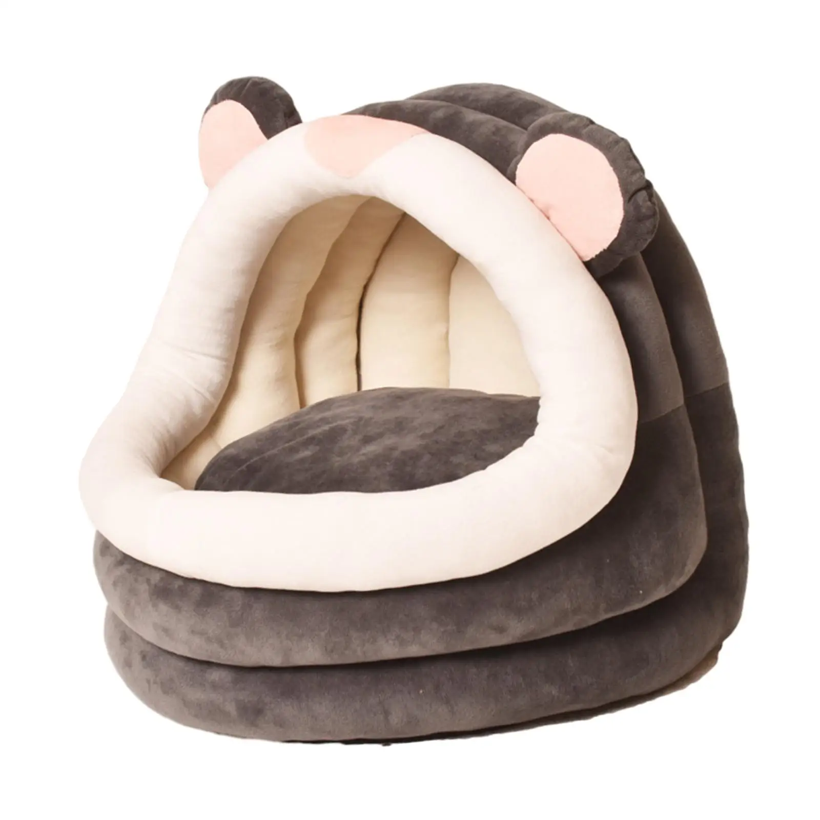 Cute Cat Bed for Indoor Semi Enclosed Soft Plush Washable Cat Nest Dog Cave Puppy Bed for Kitty Cats or Small Dogs Rabbits Puppy