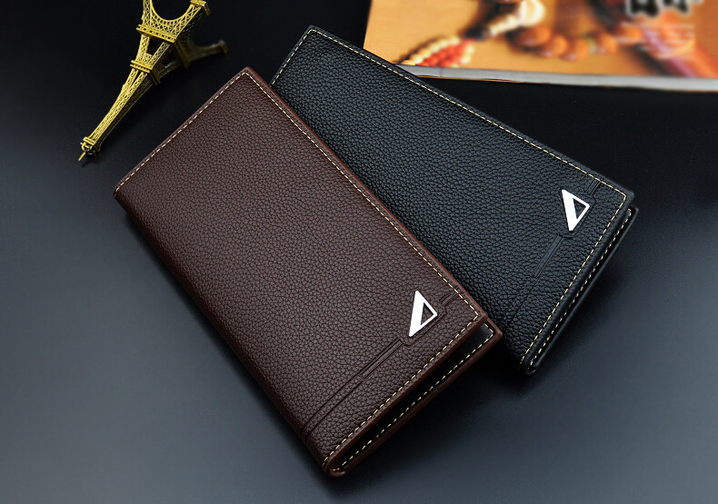 New Men's Wallet Men's Long Wallet Multi Card Slim Fashion Litchi Pattern Soft Leather Wallet Large Capacity Suit Bag