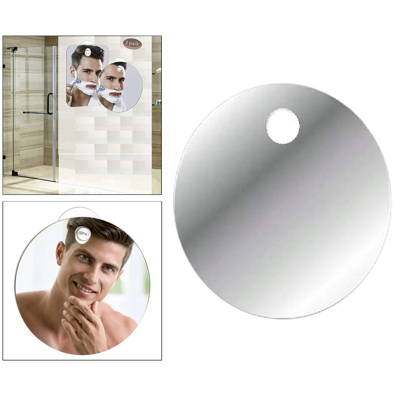 Anti-Fog Shaving Mirror |  Bathroom Handheld Mirror for Men and Women | Long-Lasting Removable  Hook