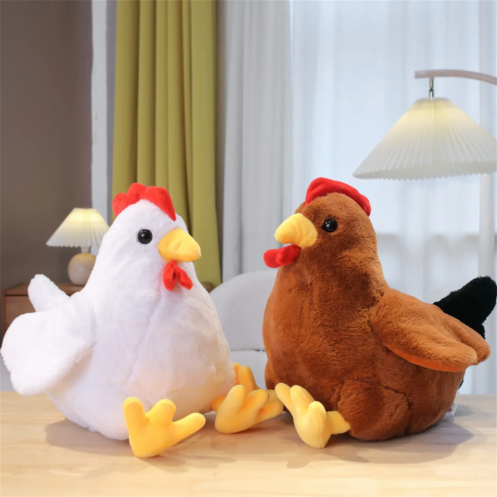 Реалистичная плюшевая курица/петух, мягкие животные Reallife, петух, белый,  коричневый петух, игрушки-животные для детей, кавайная кукла-животное |  AliExpress