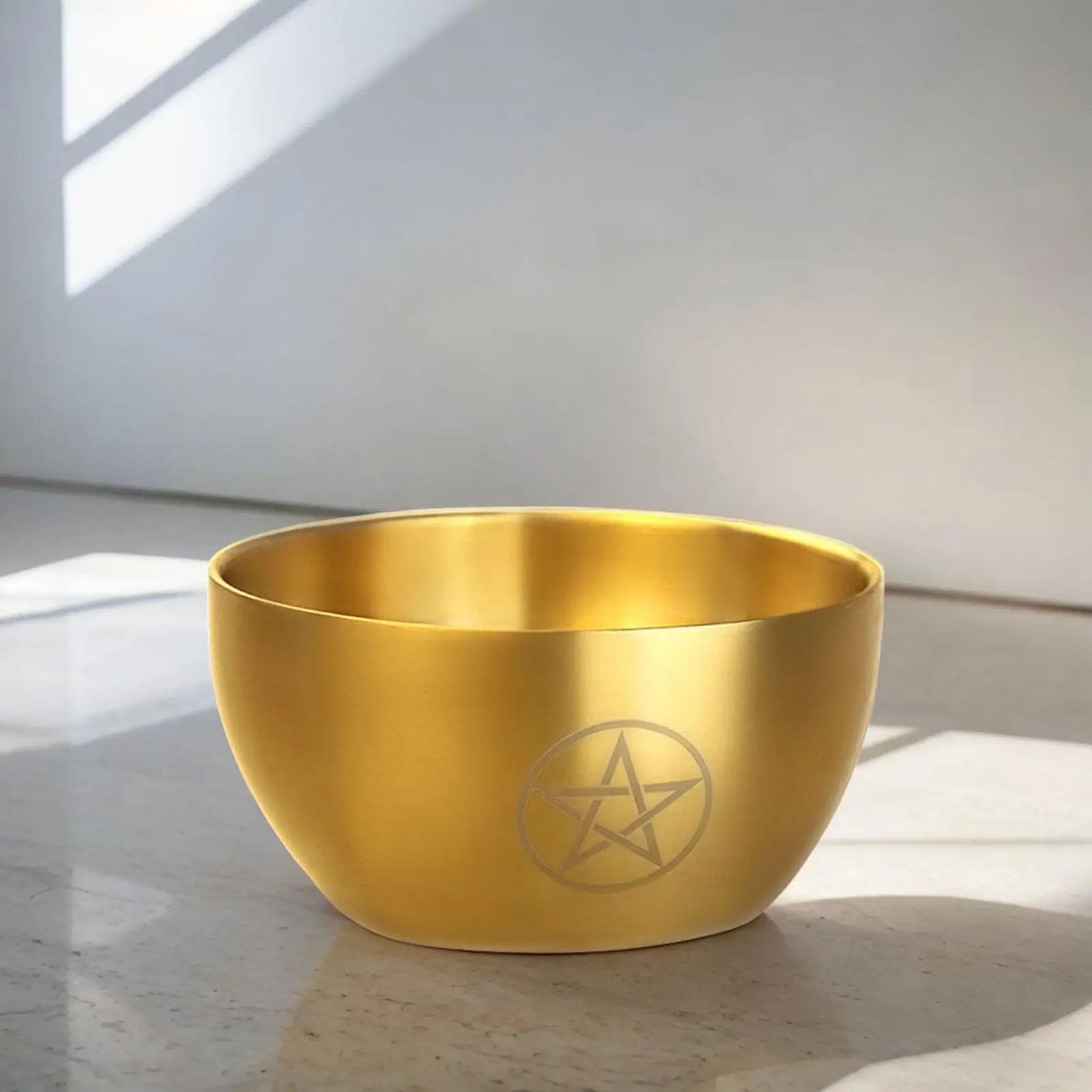 Yoga Meditation Bowl Hand Carved Home Decoration Smudging Bowl Decorative Metal Bowl Altar Burner Holder Pentagram Offering Bowl