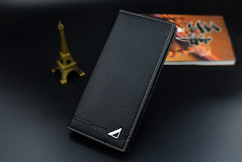 New Men's Wallet Men's Long Wallet Multi Card Slim Fashion Litchi Pattern Soft Leather Wallet Large Capacity Suit Bag