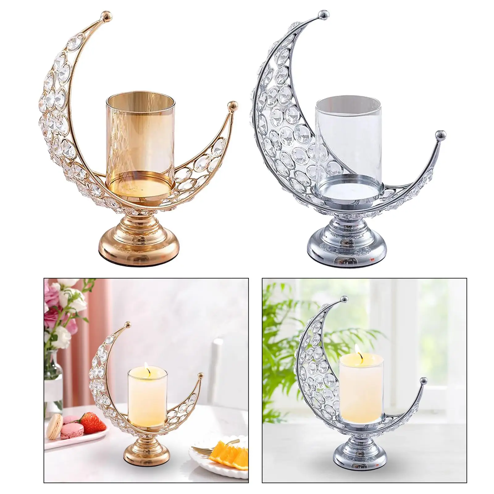 Moon Shape Candlestick Holder Home Decor Table Centerpieces Candle Holder