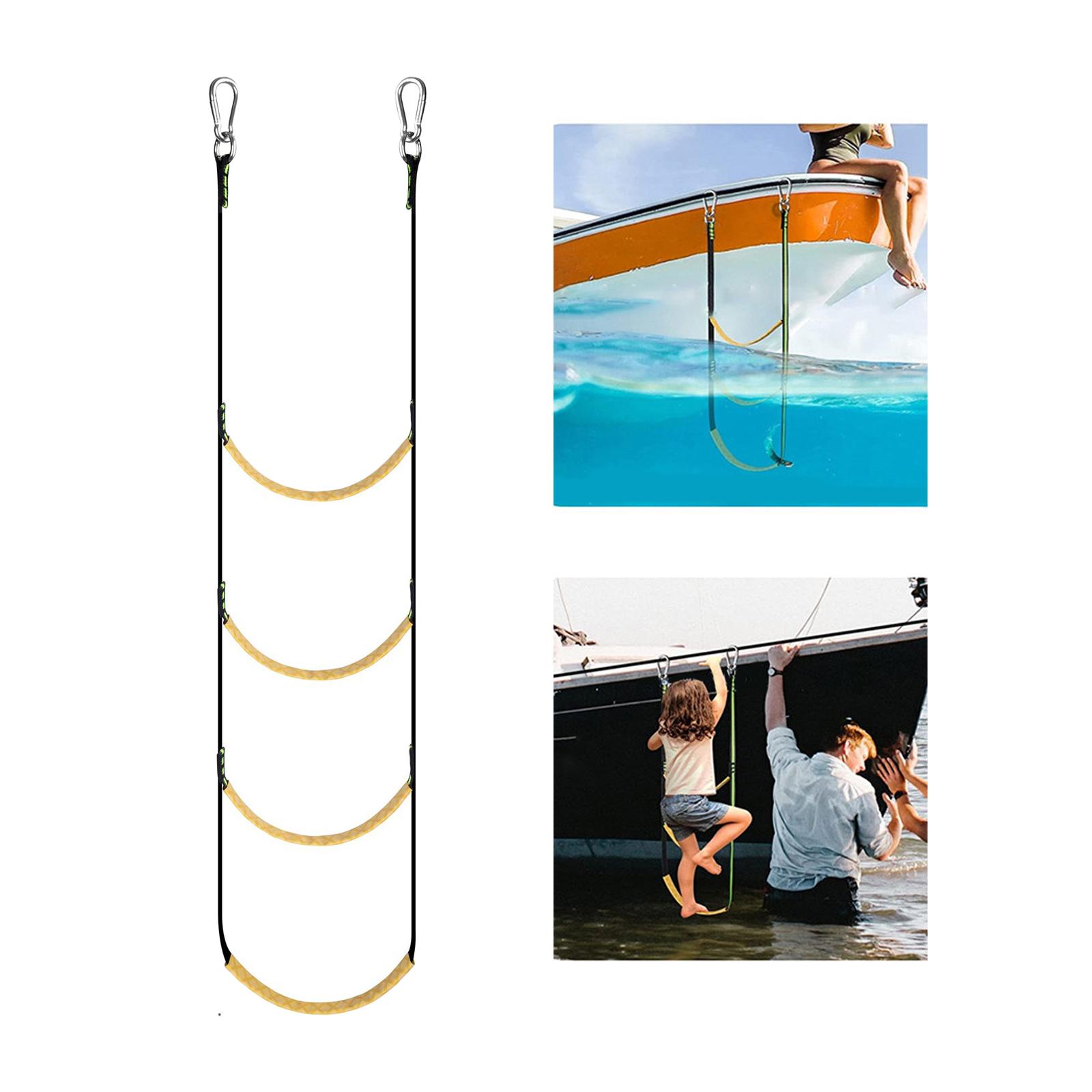 Portable four  Rope Ladder Boat Rope Ladder Extension,Assist Boat Folding Ladder,Swim Ladder for Sailboat ,Kayak, Canoeing