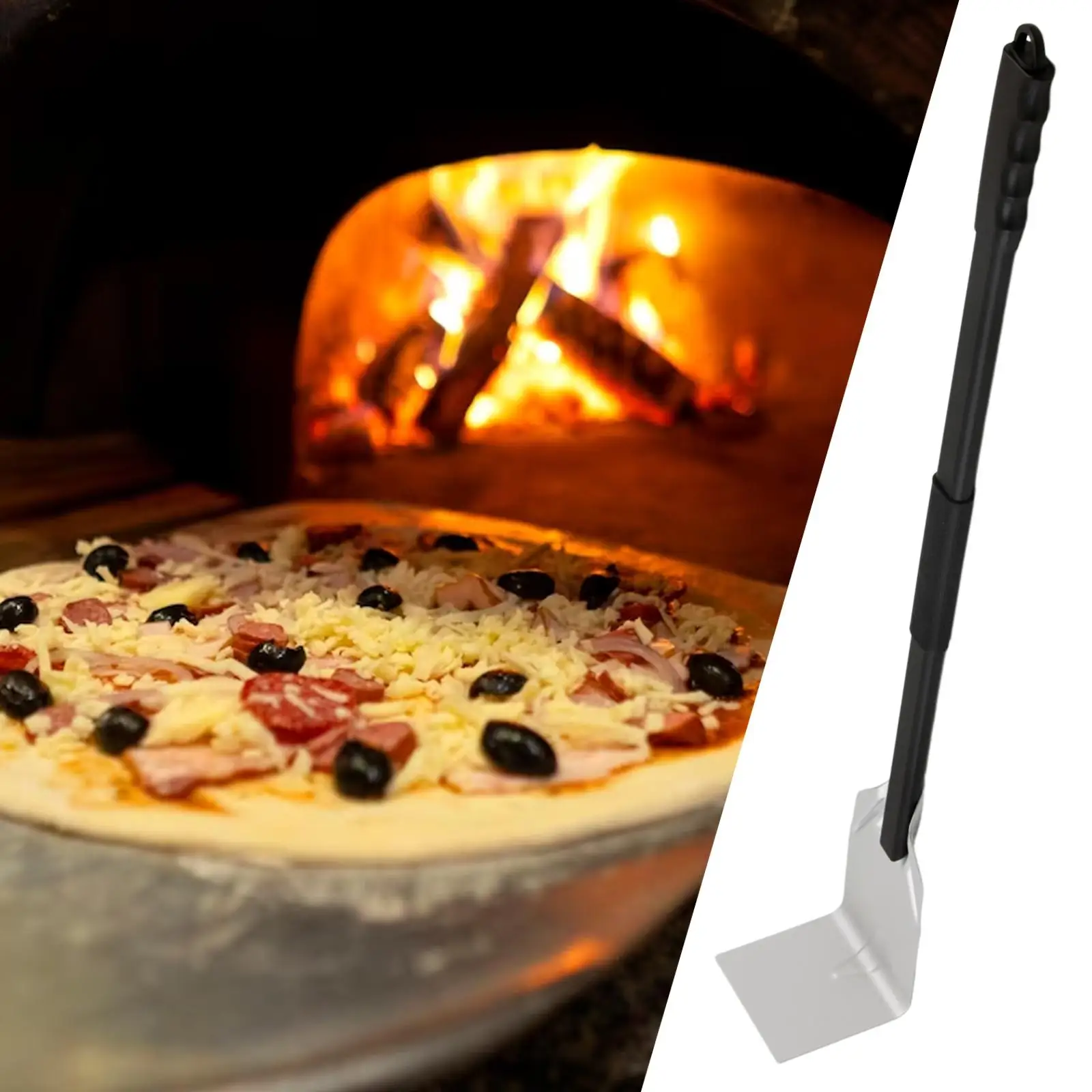 Pizza Oven Cleaning Rake Ash Shovel Aluminum Alloy Scraper Pizza Oven Rake Pizza Ash Rake Tool for Home Fireplaces Outdoor Grill