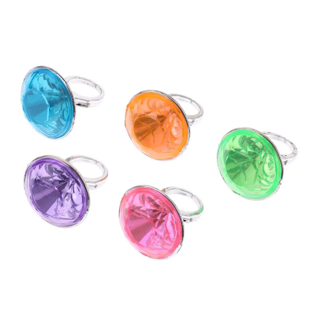 5x children`s rings toy jewelry rings children`s jewelry fake diamond rings