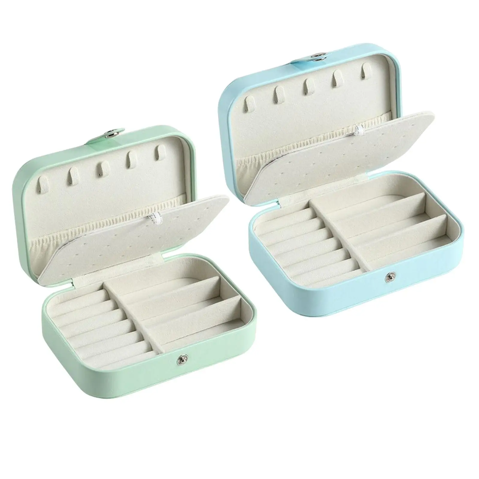 Small Travel Jewelry Box Gift Double Layer Dustproof Storage Case Organizer Holder for Rings Necklaces Ear Studs Bracelets Girls