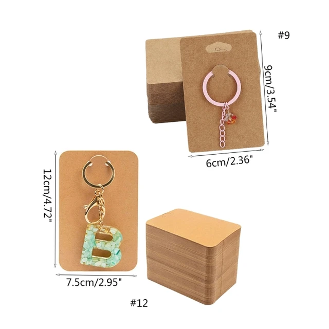  50Pcs Keychain Display Card Hanging-Keychain Packaging Selling  Card Keychain Display Cards Brown Paper Jewelry Cards Keychain Cardboard  Packaging Holder : Everything Else