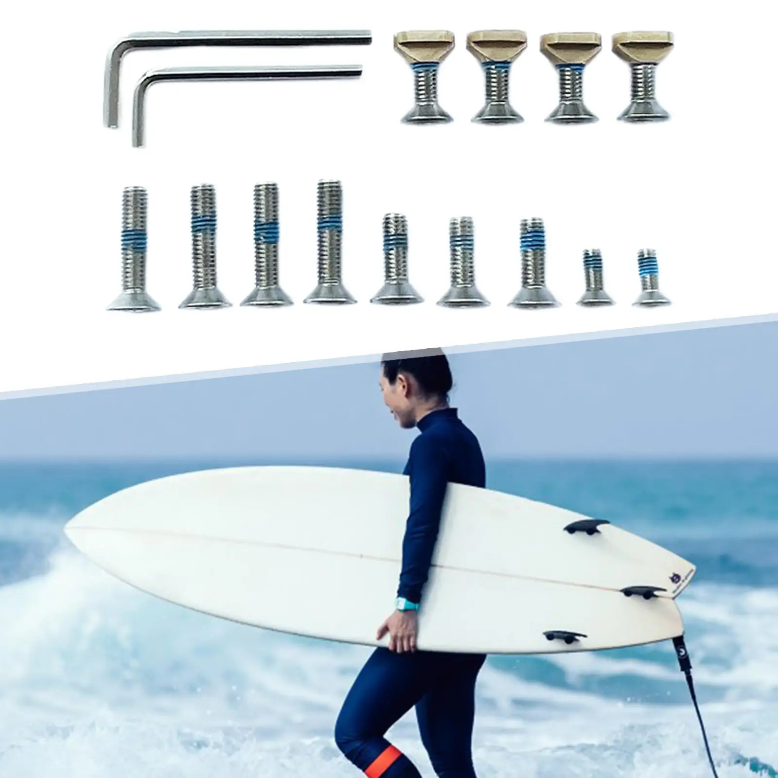 Surfboard Fin Screws Replace Sturdy Surfing Accessories 316 Stainless Steel for Paddleboard Surf Longboard Stand Paddle