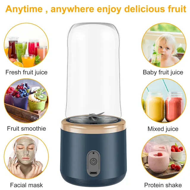 Portable Handheld Mini Blender 6 Blades Protein Shakes Fruit Mini Mixer for  Home Sports Office Camping - AliExpress