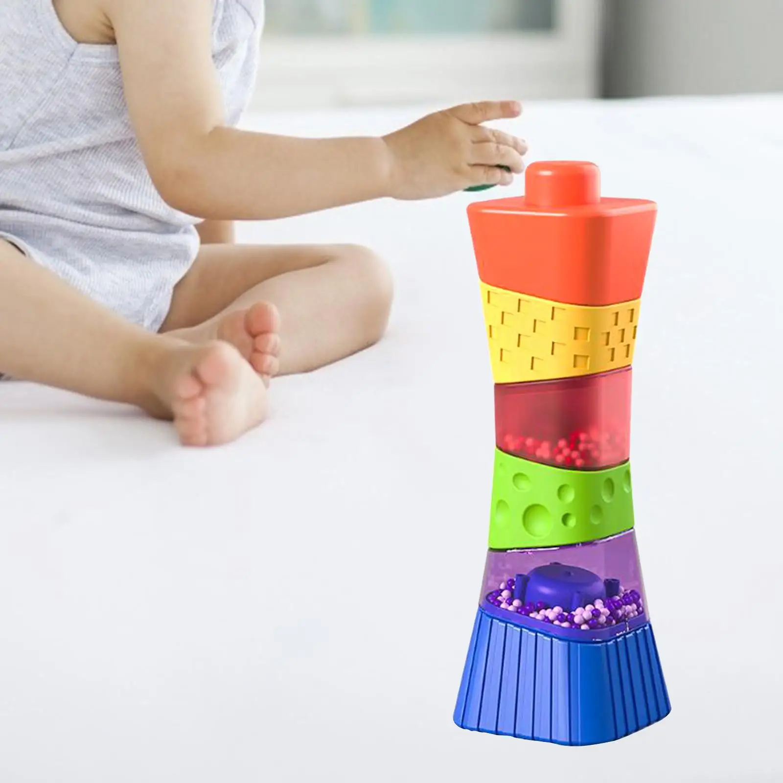 Stacking Balancing Block Puzzle Game Fine Motor Stackable Toys for 1 2 3 4 5 Year Old Children Boys Girls Babies Birthday Gift