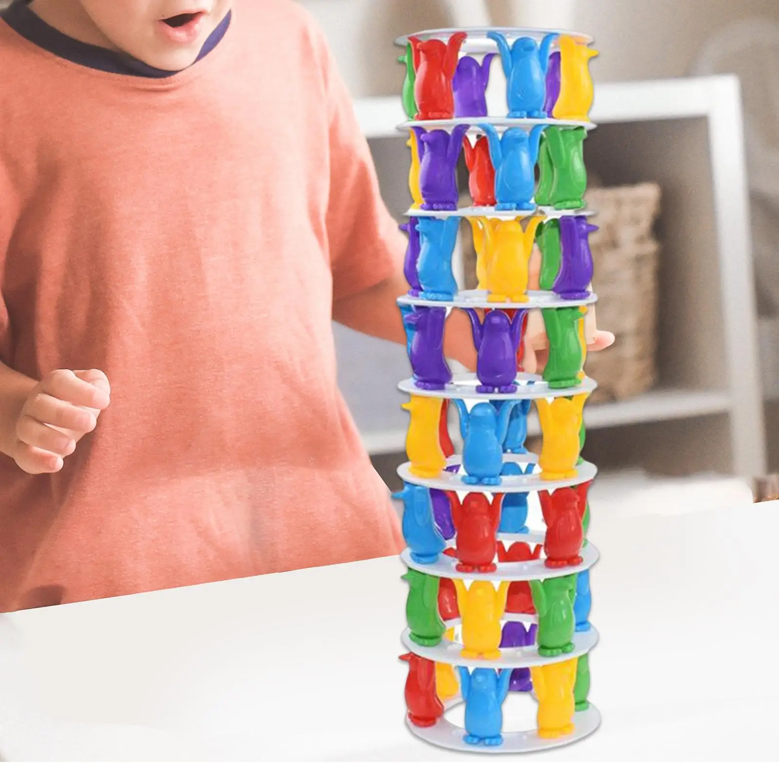 Penguin  Game Building Blocks with  Balance Game Family Party Games