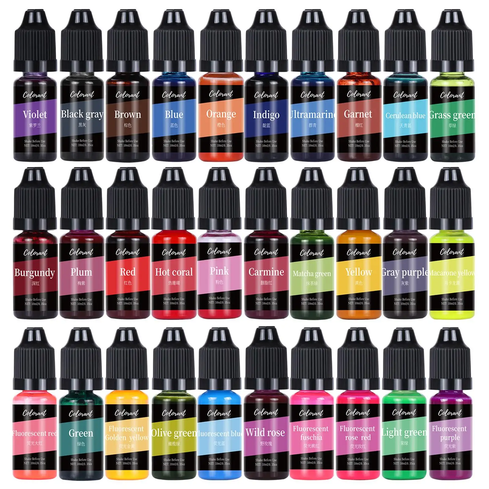 30x Candle Dye Liquid, Candle Coloring DIY Soap Making, Candle Color Dye 10ml
