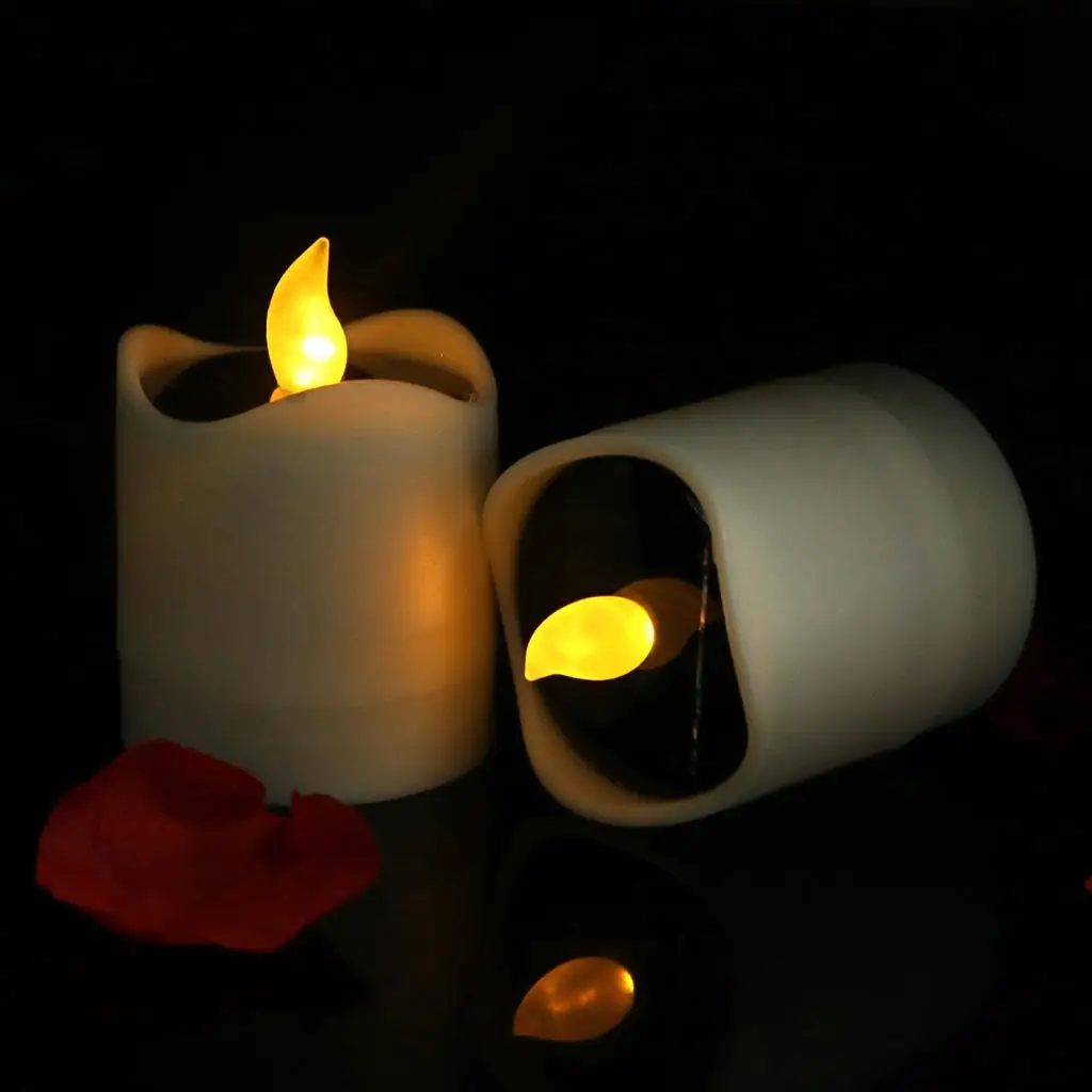 6PCS Solar LED Tealight Candle Decorative Candles Home Wedding Holiday Decor