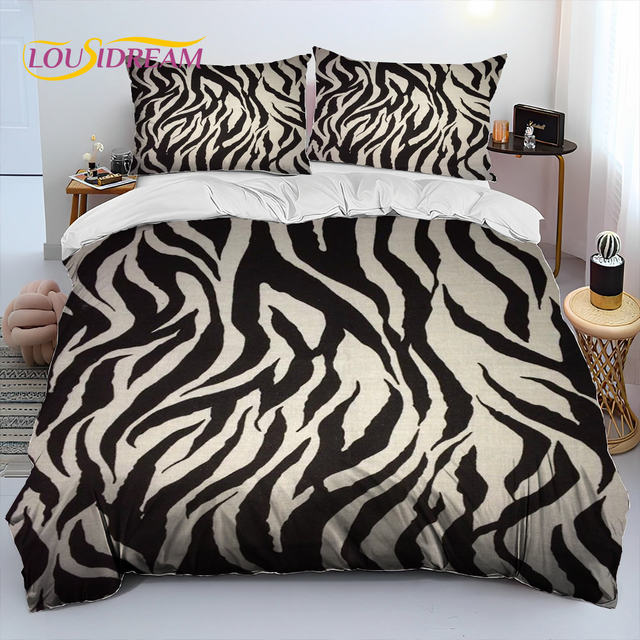 Zebra Duvet Cover Zebra Quilt Cover Bedding Decor Bed 3D Black White authentic Zebra Face