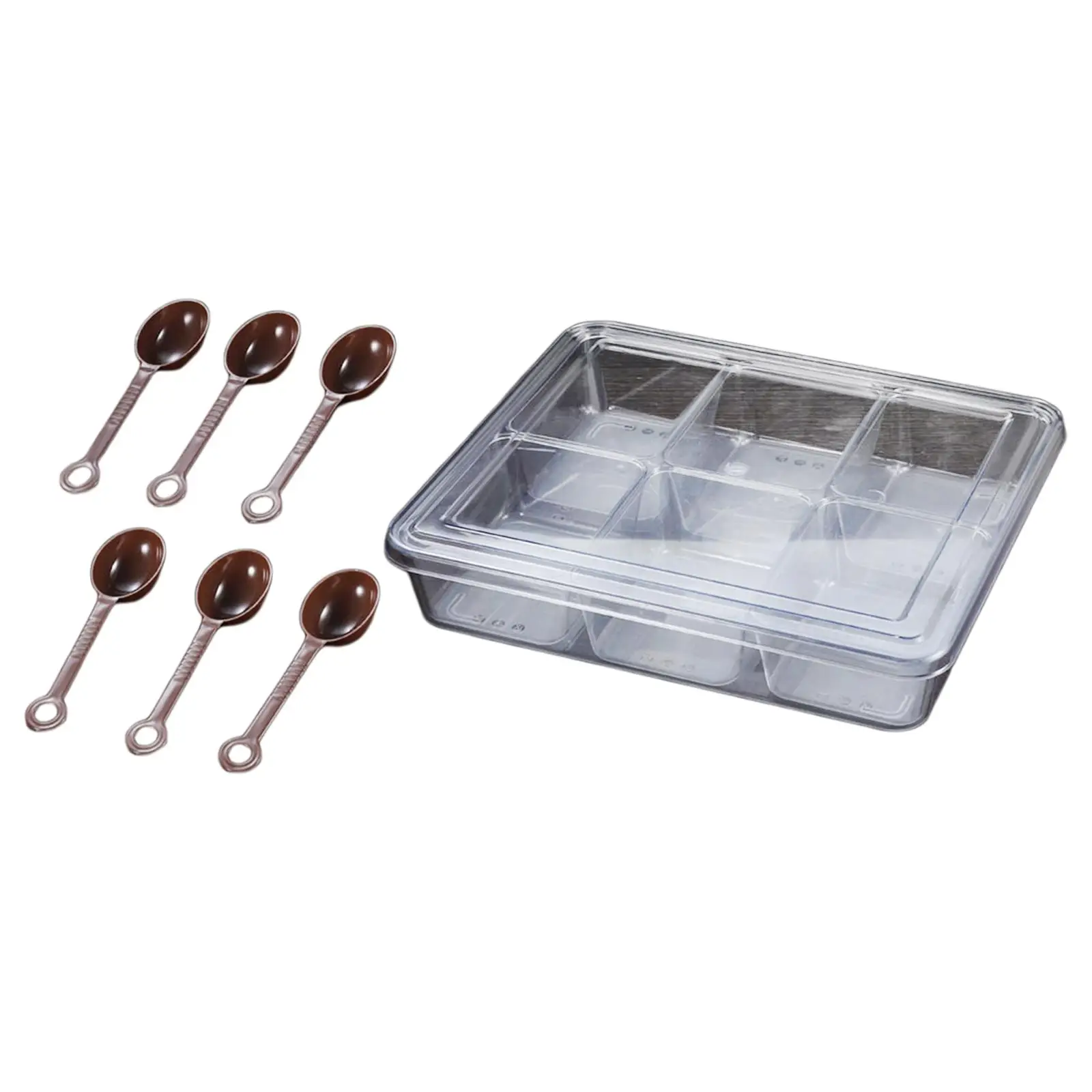 Seasoning  Box Transparent Multifunction Compartment Trinket Trays