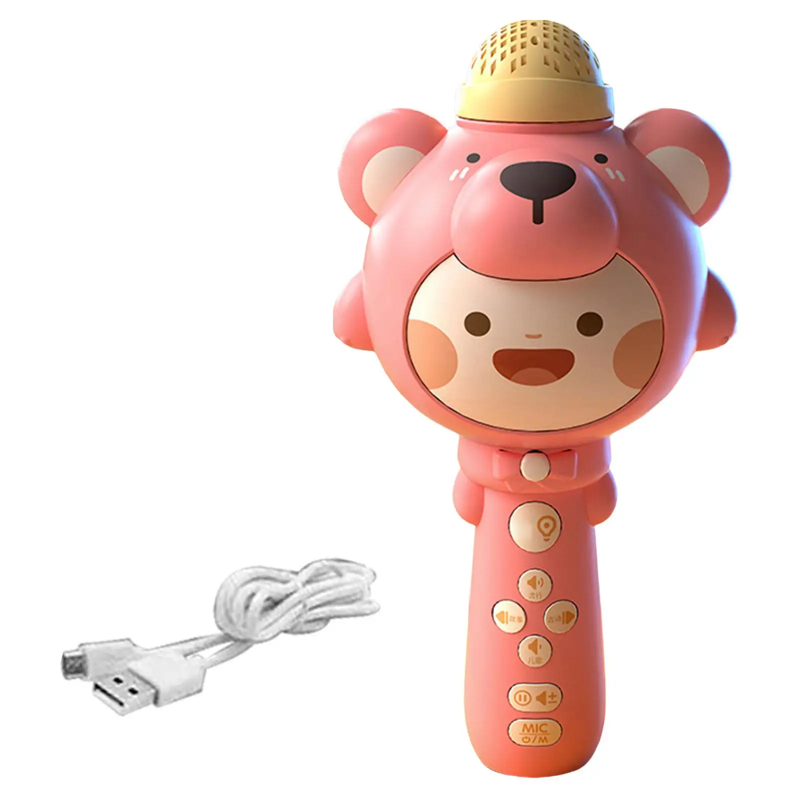 Handheld Mic Speaker Machine with LED Lights for Home KTV Girls Boys Toy