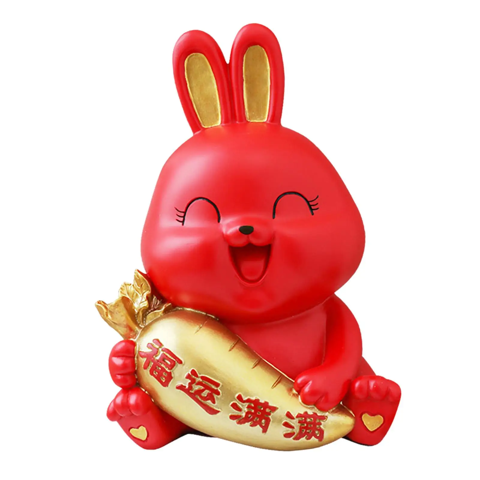 Chinese Style Rabbit Piggy Bank Handcraft Resin Ornament Tabletop Money Bank for Nursery Bedroom Home Decor New Years Gifts