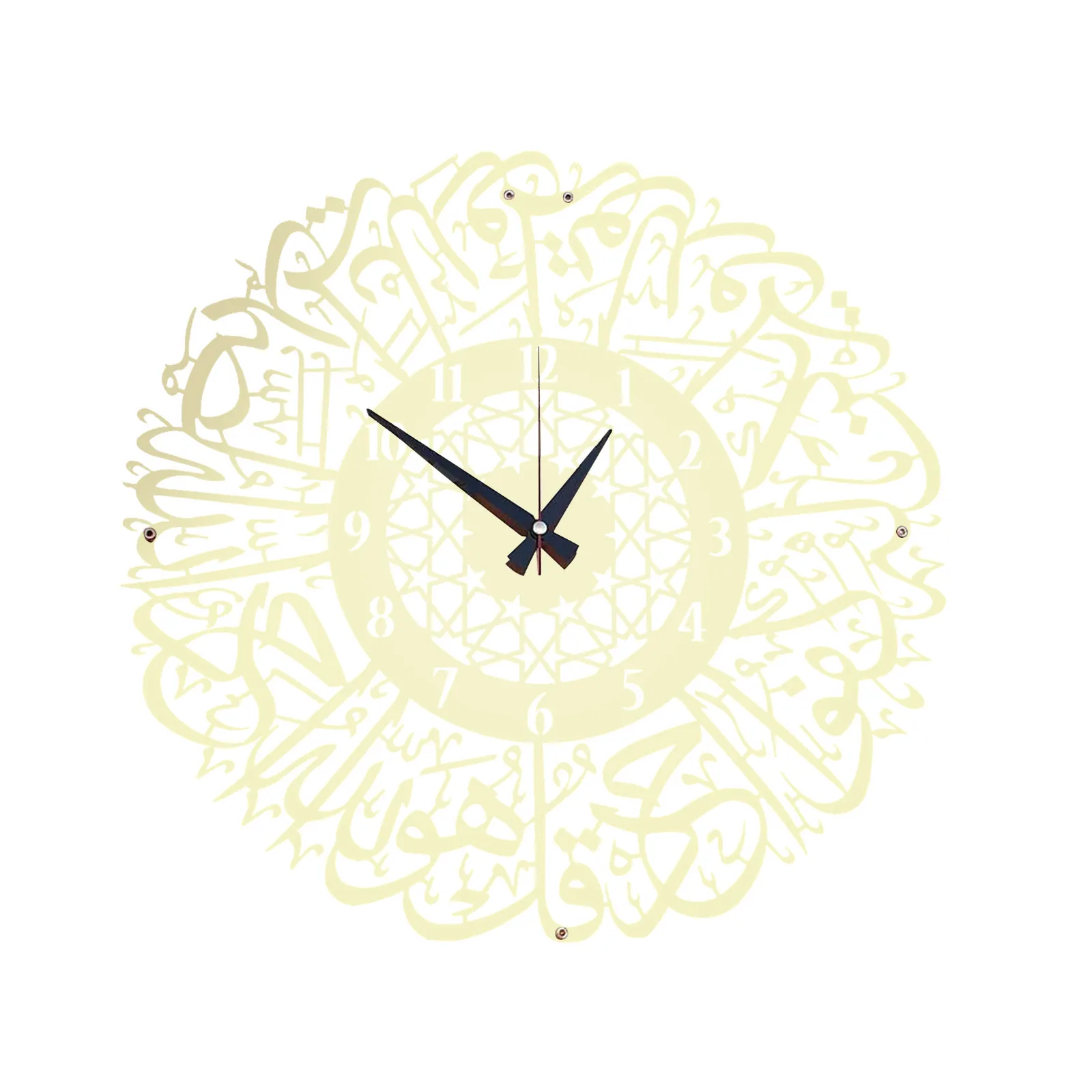 30cm Vintage Wall Clocks Home Acrylic Mirror Decoration Arabic Calligraphy Art Indoor Wall Clock Pendant Wall Clock For Home
