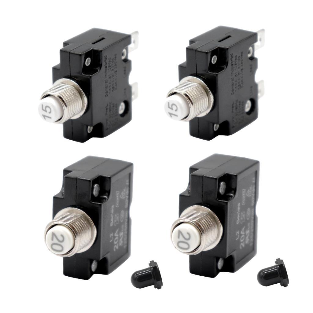 4x12V-24 Button Resettable Circuit Breaker W/Quick Terminals A