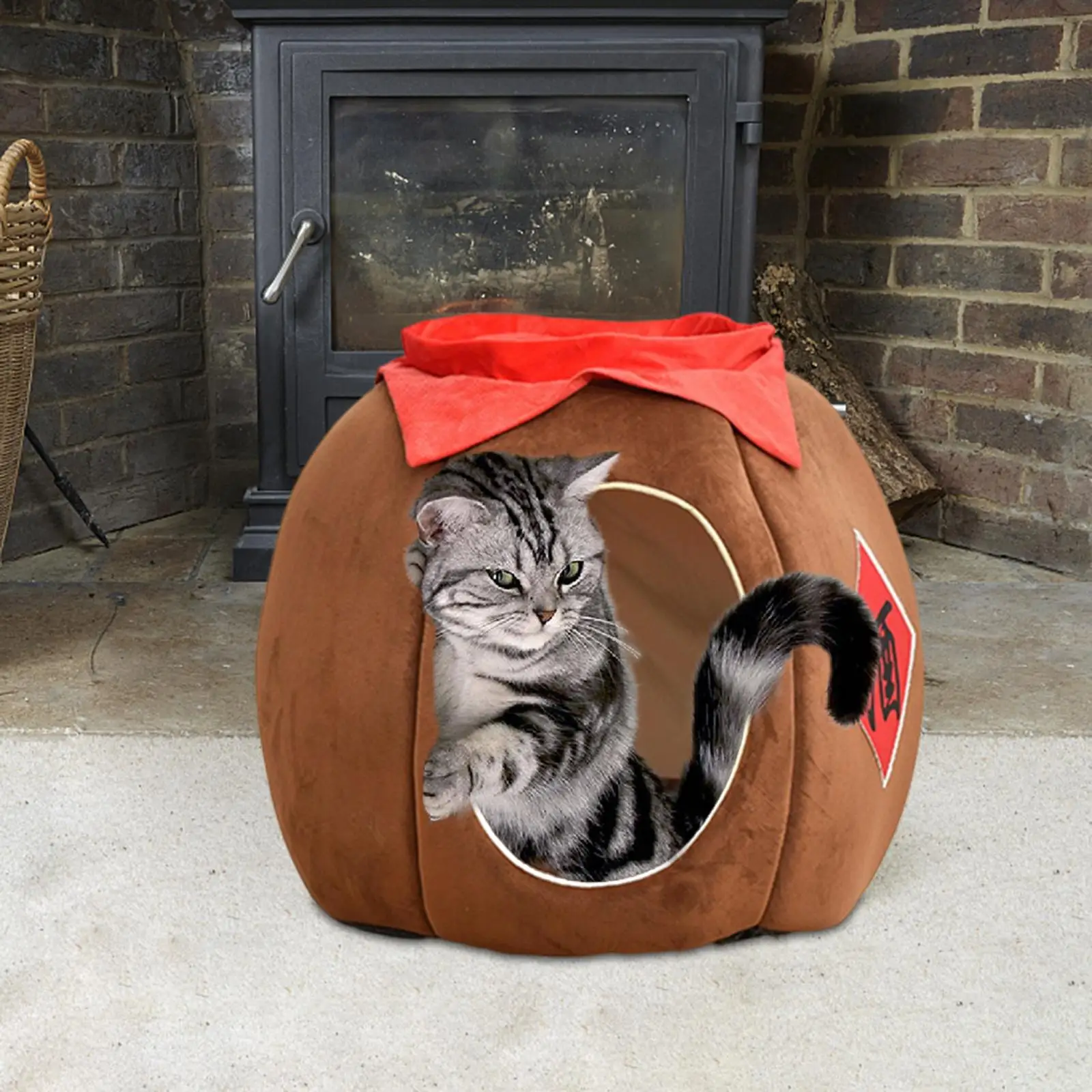 Cave Pet Bed Dogs Tent Nonslip Removable Cushion Cats Warm House for Indoor Outdoor