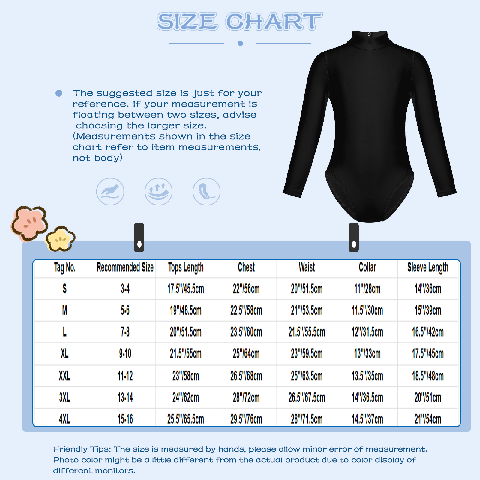 Kinder Basic Ballett Trikot Langarm Rollkragen Mädchen Gymnastik Spandex Kleinkind Baby Strampler Tanz Kostüme – Detail 1