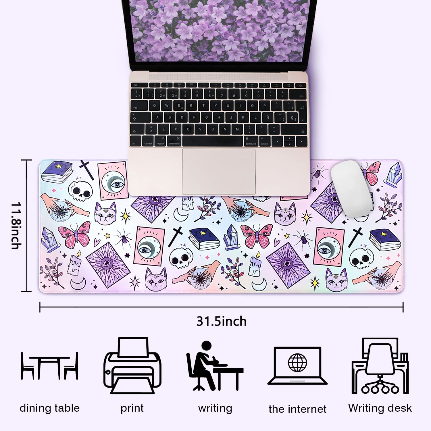 Estendido Grande Mouse Pad De Jogo Roxo