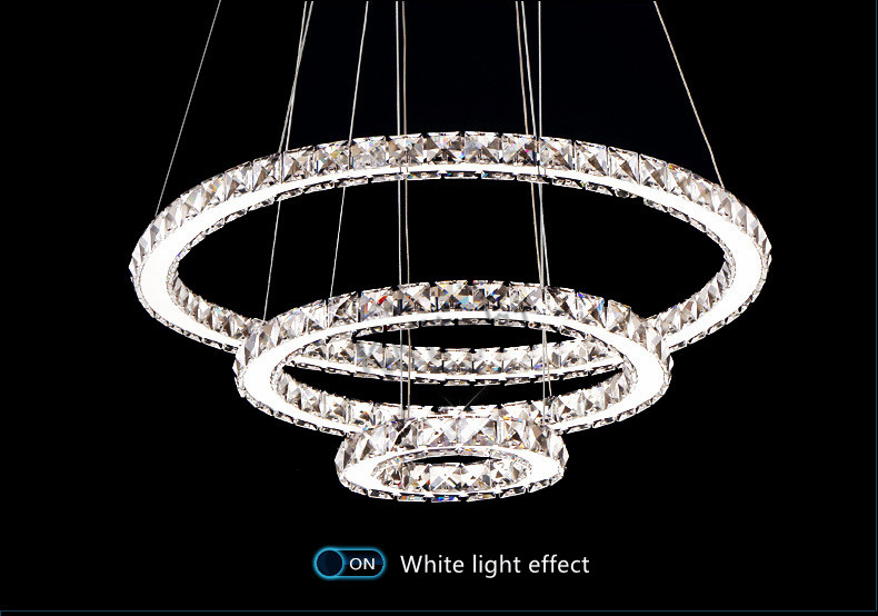 Nordic Luxury K9 Crystal Ring Led Chandelier Creative Pendant Lamps Living Room Restaurant Bedroom Modern Home Lighting Decor