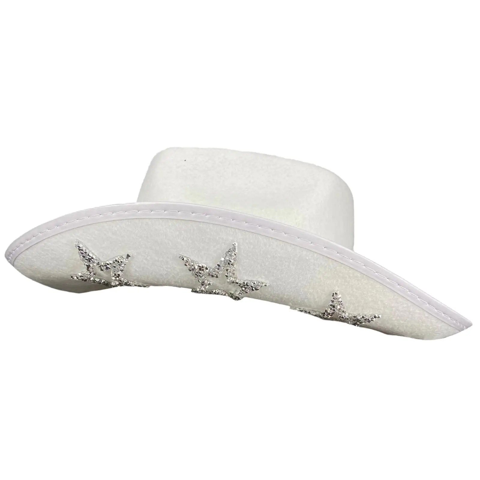 Cowboy Hat Wedding White Blinking Cowgirl Hat for Ladies Party Accessory Fancy Dress Cosplay Music Festival Concerts