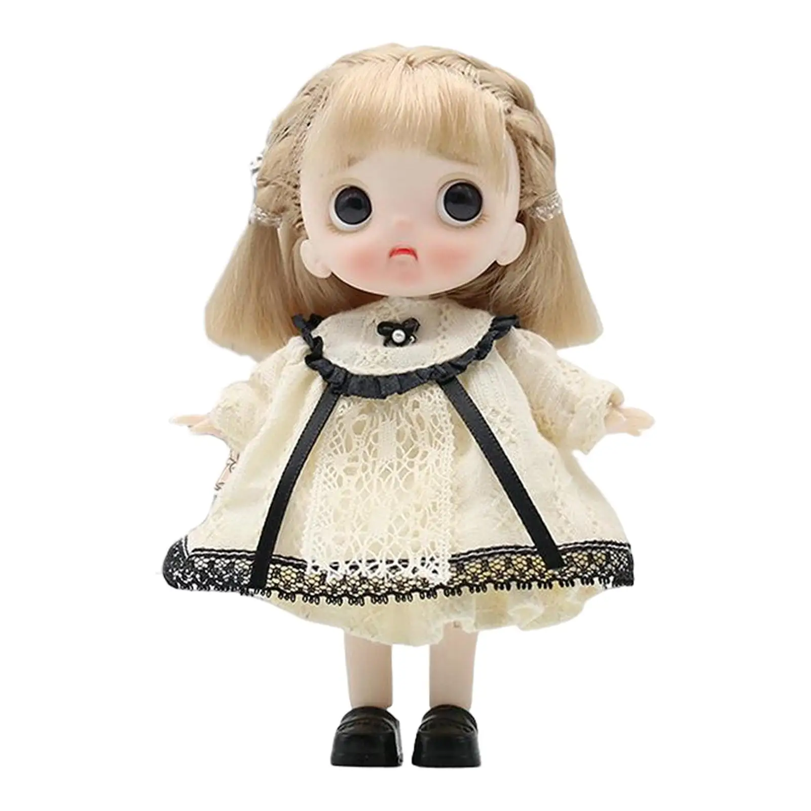 Mini Ball Jointed Baby Doll Dress up Accessories Bendable 14cm Kids Girls Toys makeup Doll for Birthday Graduation Gifts