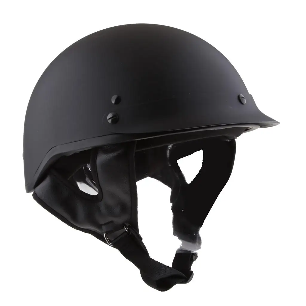 Perfeclan Motorcycle Half Helmet DOT Open Face Cruiser Bike Skull Cap S-XXL
