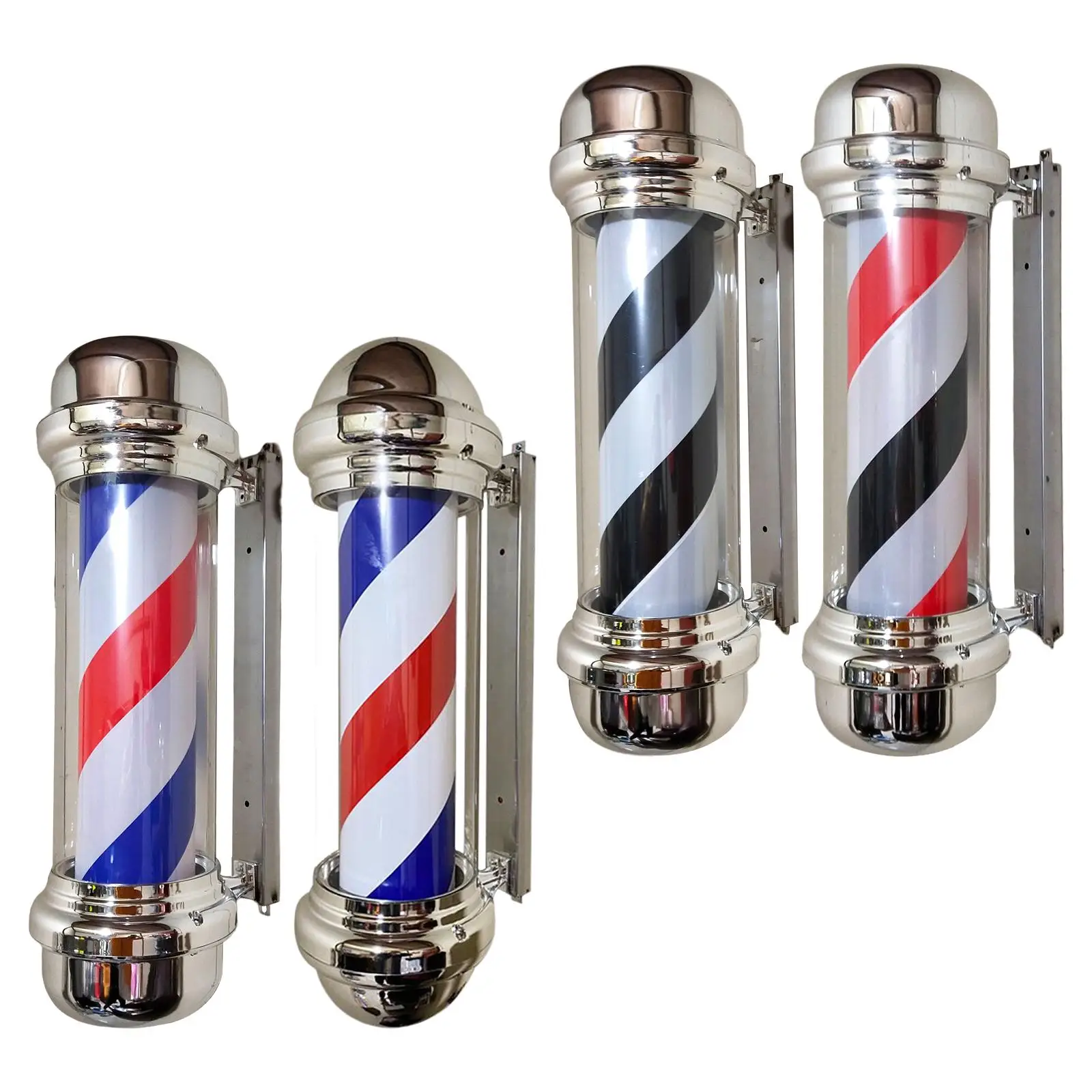 Barber Pole Light Save Energy 23`` Acrylic Outer Cylinder Barber Shop Rotating Light Hair Salon Open Sign for Indoor Outdoor