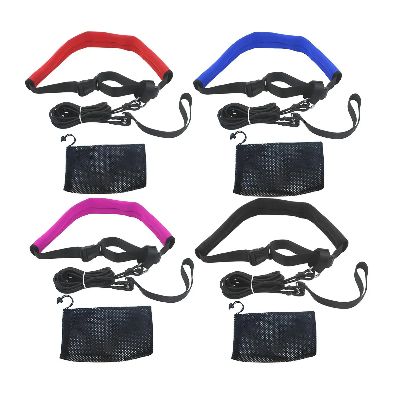 Pool Swim Trainer Belt Harness Swim Tether Stationary Swimming System Bungee Adjustable Waist Belt Cord Loop Elastic Rope Band