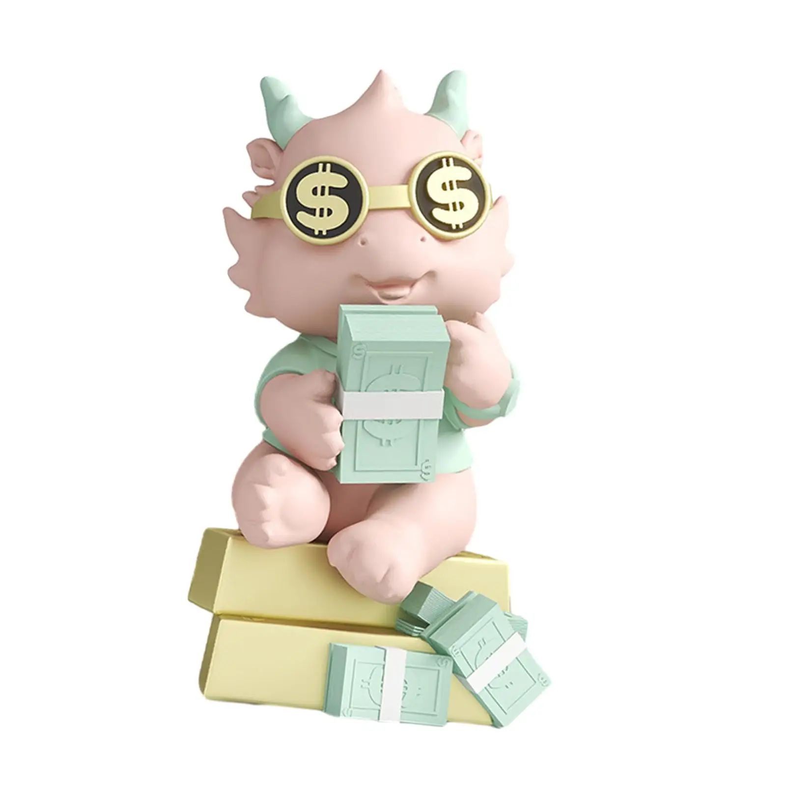 Dragon Statue Money Bank Resin Ornament for Stores New Year Gifts Apartment