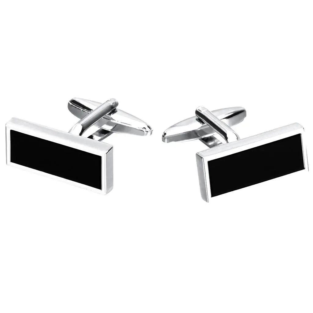1 Pair of Brass Cuff Links Rectangle Shaped - Mens Jewelry Gift