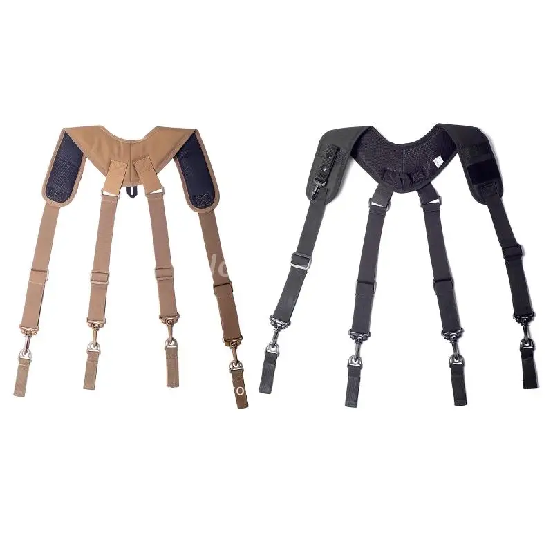 Q6PE Multifunctional Tactical-Suspenders Duty Belt Harness Combat Tool Belt X Type Tactics Braces Adjustable Equipage for Men mechanic tool bag