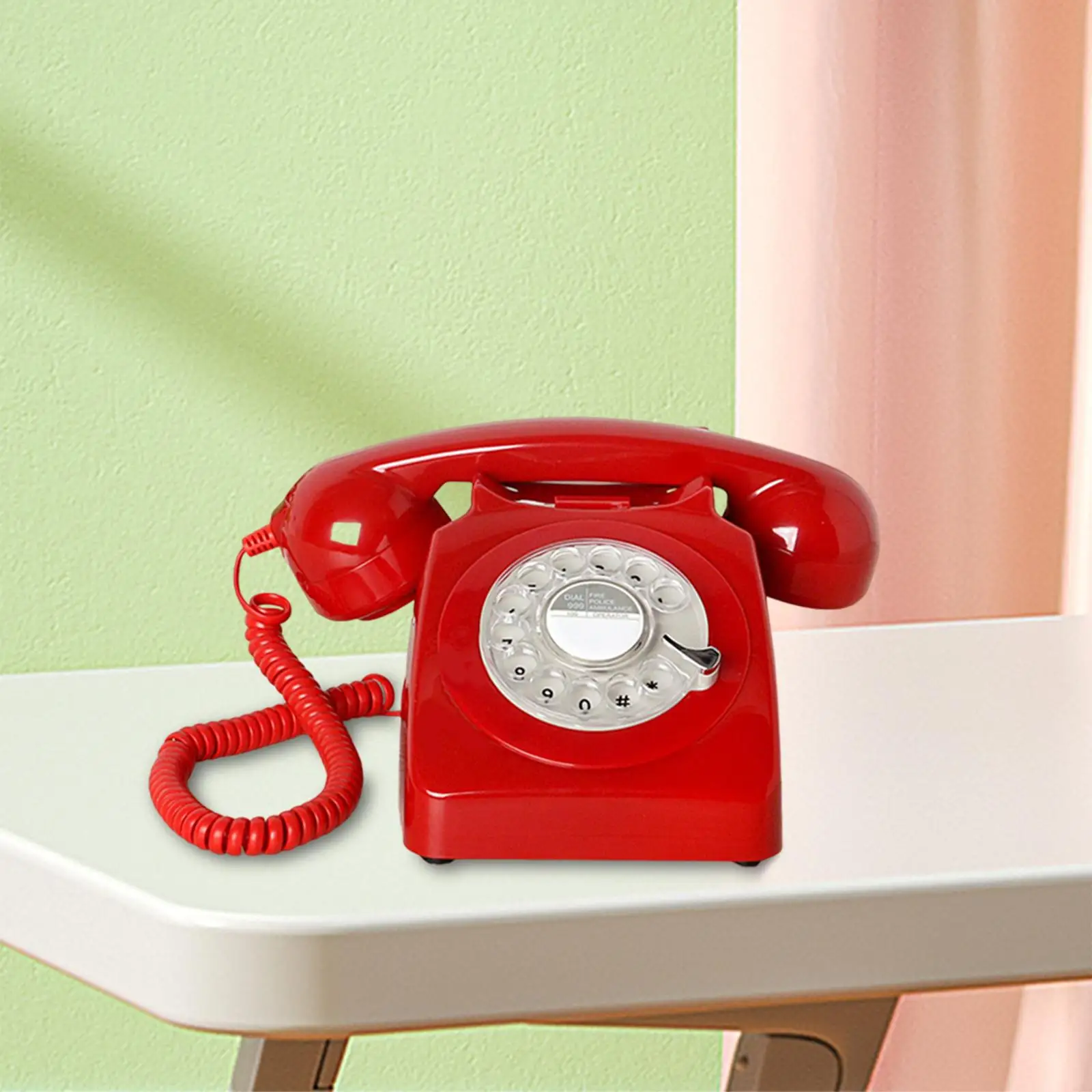 Retro Landline Telephone Vintage Rotary Phone Large Numeric Keypad 1960`Style Old Fashion Retro Phone for Living Room Decor