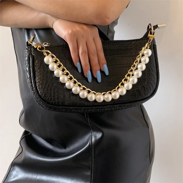 30cm Pearl Bag Strap Beaded Design Bag Handle Belt Women Handbag