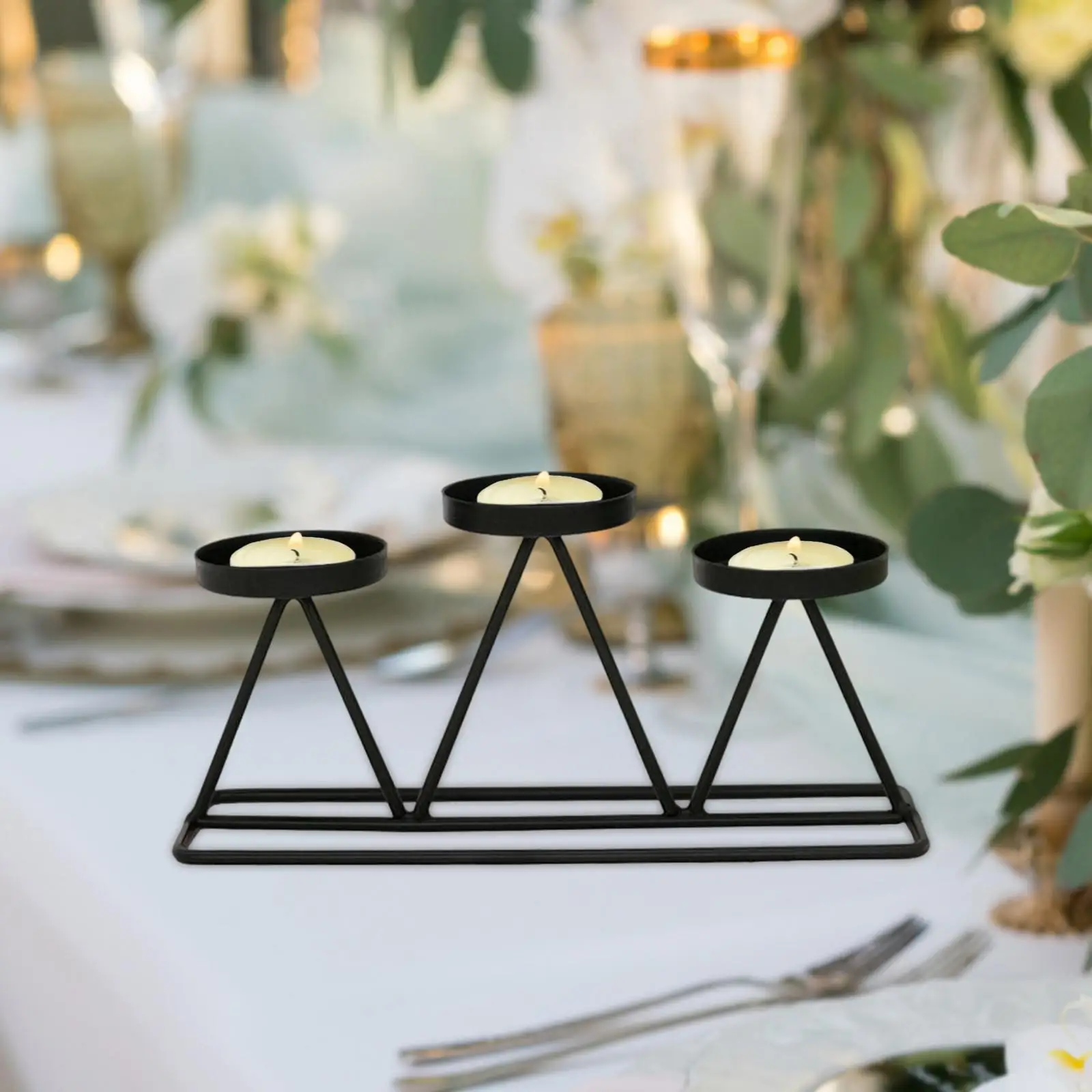 Candle Holder Tealight Decorative Candelabra Metal Candlestick for Holiday Party Table Centerpieces Home Decor