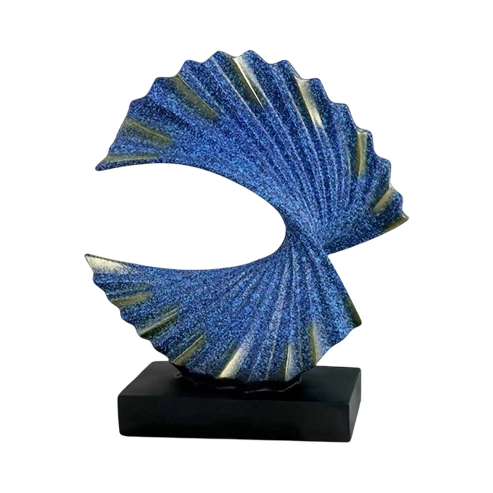 Home Ornament Fan Resin Sculpture Statuette Classical Stylish Gift Art Crafts Statue for Table Shelf Living Room Decor