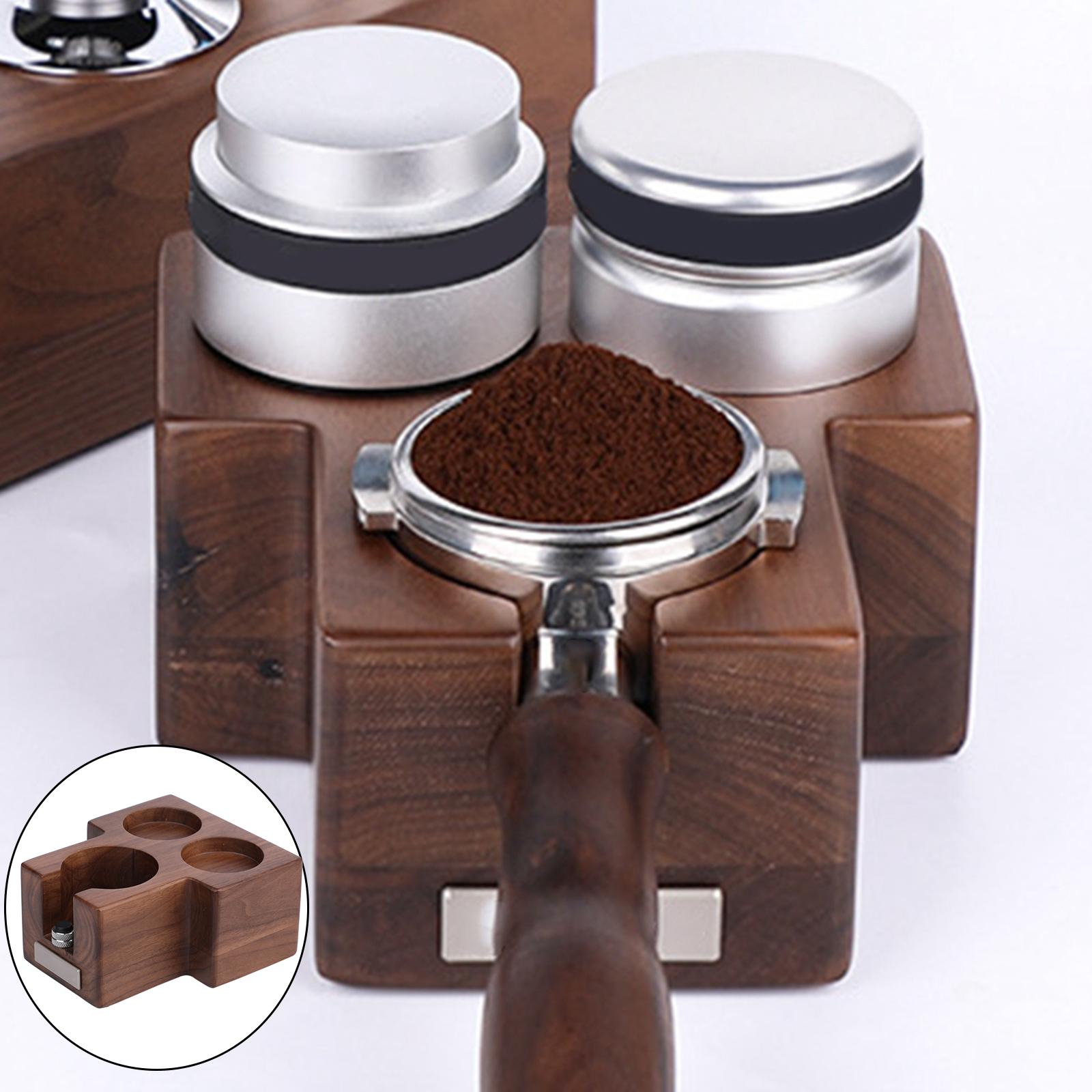 Solid Wood Tamping Station Espresso Tamper Holder Espresso Tamper Mat Stand for Barista