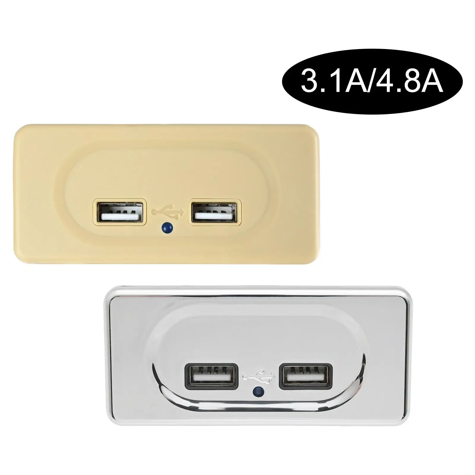 Dual USB Charger Socket Universal Power Adapter Outlet Panel USB Outlet Panel for Car RV Bus USB Devices Digital Camera