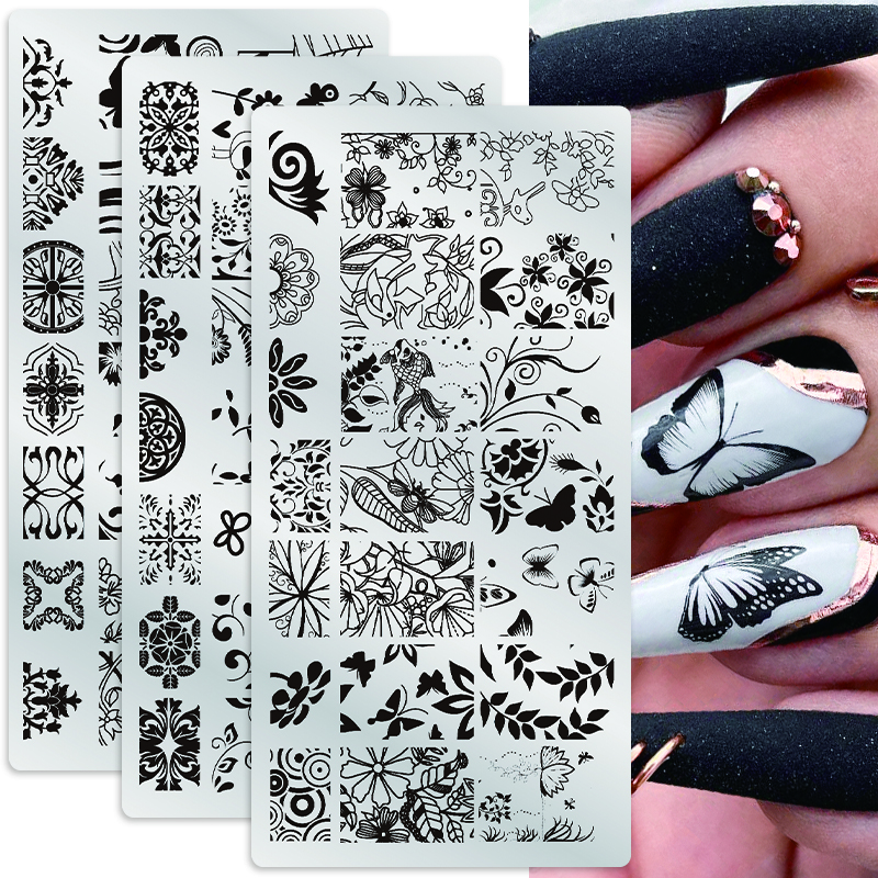 Best of 12*6cm Nail Art Templates Stamping Plate Design Flower Animal Glass Temperature Lace Stamp Templates Plates Image Reviews & Tips