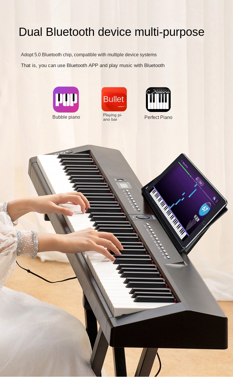 Title 14, Electric Piano 88 Key Portable Heavy Hammer Mid...