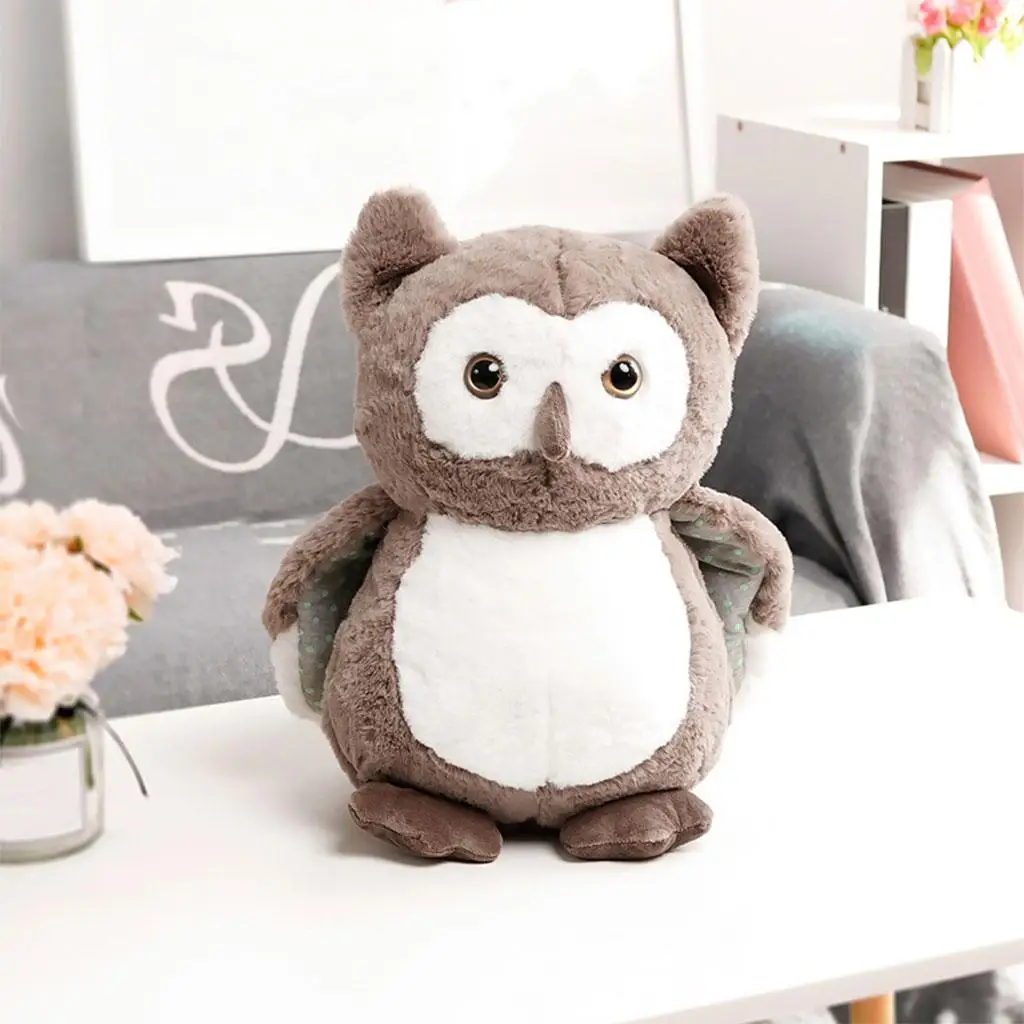 Cute Owl Plush Toy Comfort Decor Simulation Pillow Figure Soft Owl Stuffed Animal for Halloween Holiday Baby Boys Adults