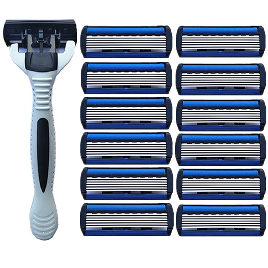 Best of 12pcs Razor Blades Men Shaving Razor For Men Face Hair Removal Sharp 6-Layer Shaver Blade Tool White Razor Holder Reviews & Tips