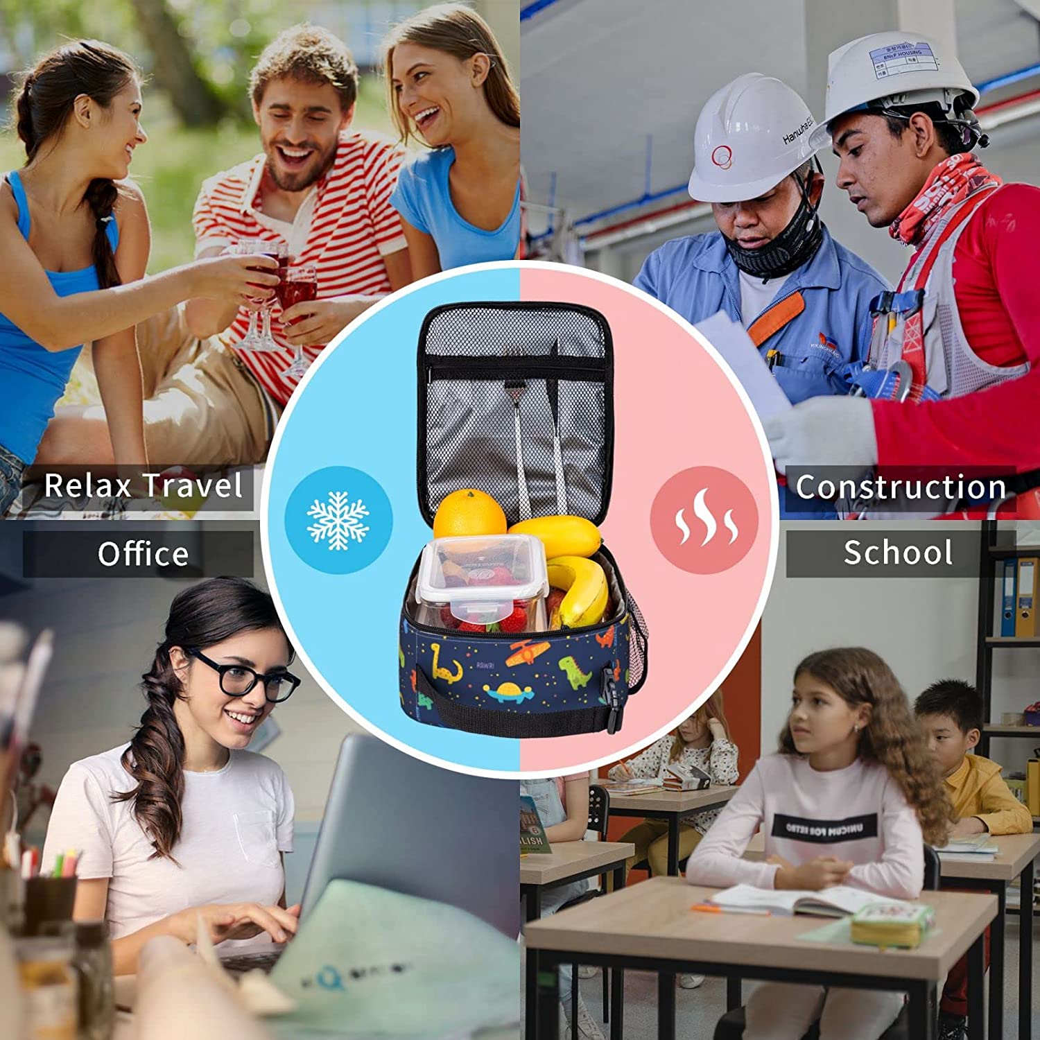 Portátil Isolado Lunch Box Voltar para escola Piquenique Office Travel