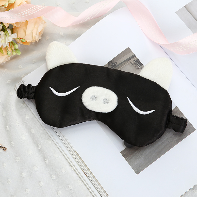 Cartoon Piggy Silk-like Sleeping Mask Goggles Shading Eye Protection one piece Eyepatch antifaz para dormir He patch_voghion.com