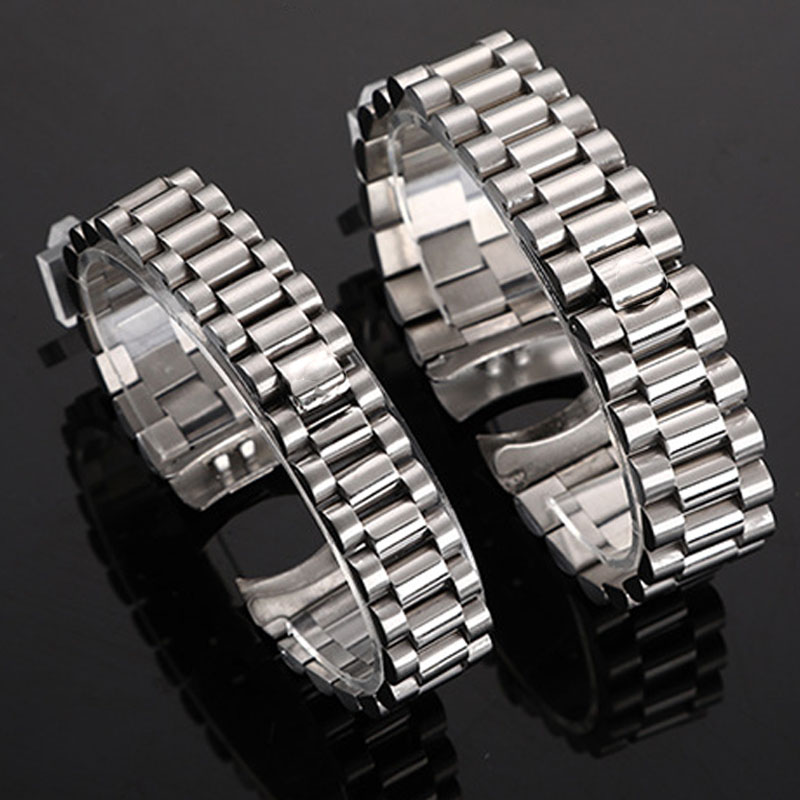 Curved End Stainless Steel Watch Strap para